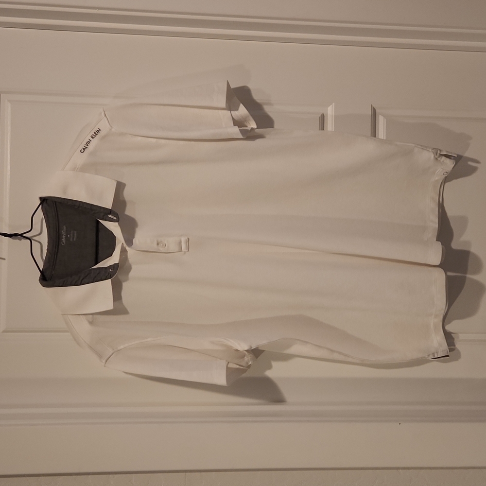Mens XL White Calvin Klein Polo